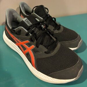 Asics Black and Orange Athletic Sneakers